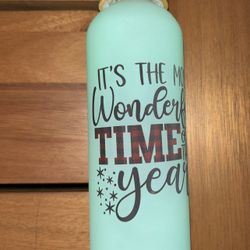 Xmas Glass Water Bottle