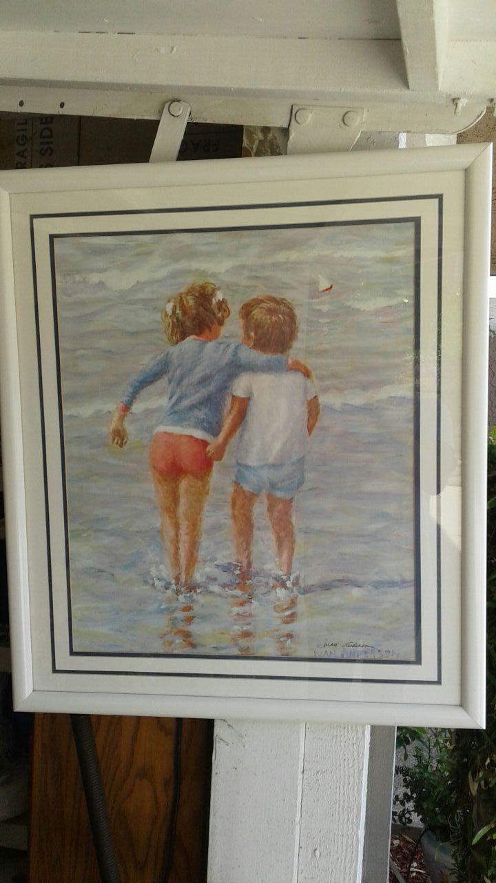Ivan Anderson signed lithograph "Big sister framed and matted