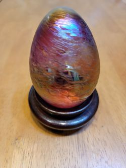 Rainbow 🌈  Glass Egg with stand