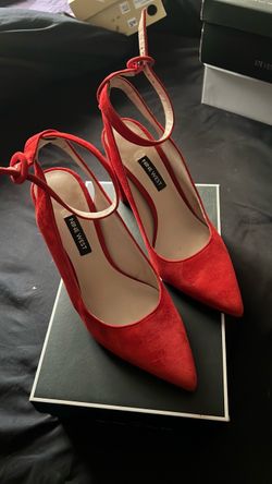 Suede red Nine West heels