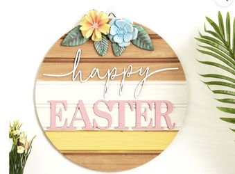 Beautiful Wooden Hally Easter Sign