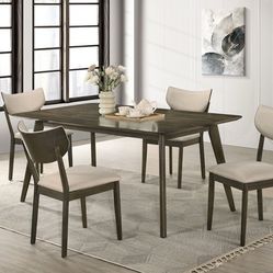 5 piece dining set mid century modern dark walnut brand new firm price $599