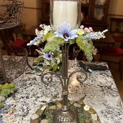 Wedding Centerpiece moss, rock, floral candle mat, quantity 31 total-read descri