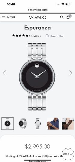 Authentic Men’s Movado watch 39 Cm Diamond Bezel 2,900 when New