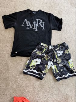 Amiri Shirt and Amiri Floral Swim shorts