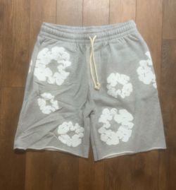 Grey Denim Tear Shorts