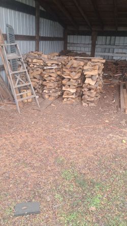 Over a cord of mixed maple, oak, pine an cedar seasoned an dry