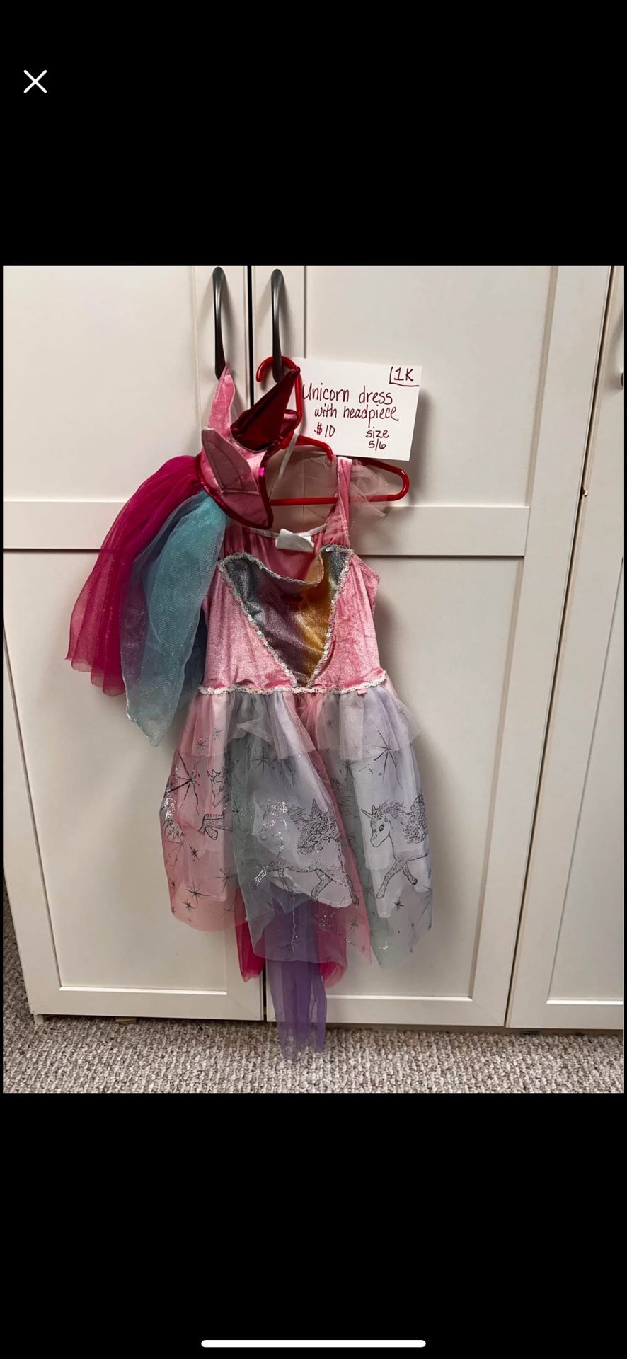 Size 5/6 Unicorn Dress up Outfit
