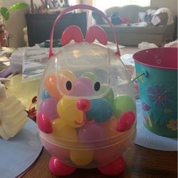 Brand New Plastic Easter Bunny With 36 Easter Eggs