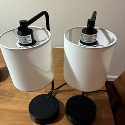 Bedside lamps With USB And Outlets