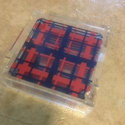 Tommy Hilfiger Blue & Red Plaid Acrylic 4 piece Coaster Set