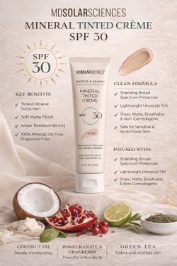MDSolarSciences Mineral Tinted Creme SPF 30 Sunscreen 1.7oz Matte Vegan New