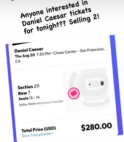 2 Daniel Caesar Concert Tickets