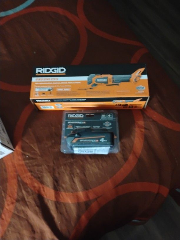 Ridgid 18v Brushless Multi Tool + Ridgid 18v Rechargeable Battery