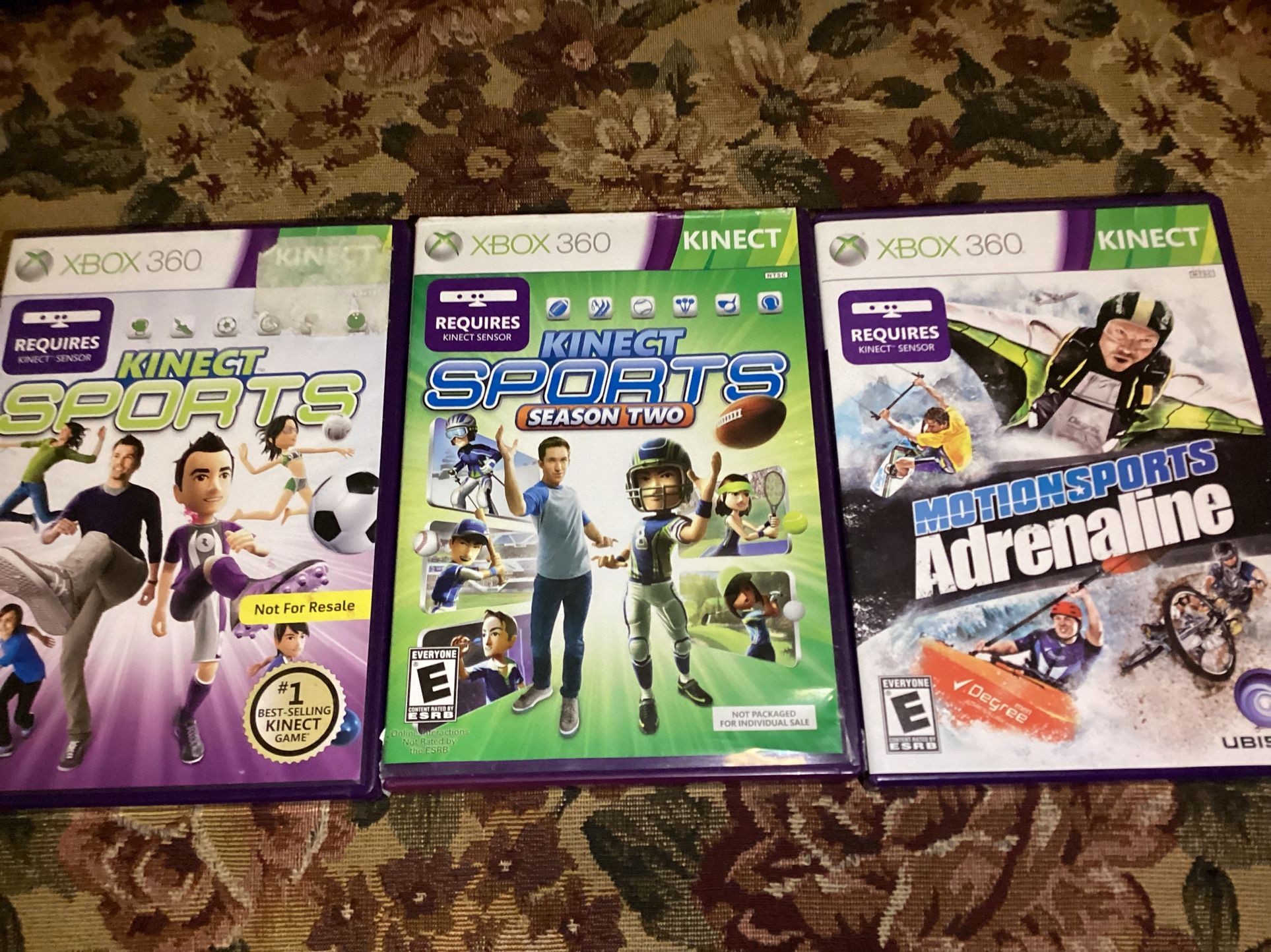 Kinect sports 1,2 and Motionsports Adrenaline for Microsoft Xbox 360
