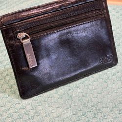 Black leather card case by Hobo International