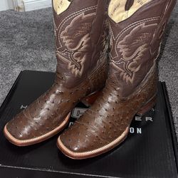 Los Altos Brown Ostrich Square Toe