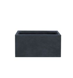 31.7 in. L Rectangular Charcoal Lightweight Concrete Long Low Planter with Drainage Hole, Modern Outdoor/Indoor
