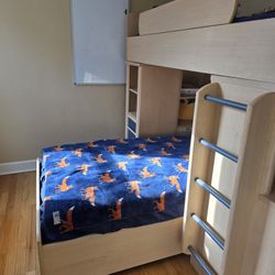 Bunk Bed + Mattress + Desk + Dresser 
