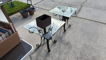 Glass end tables