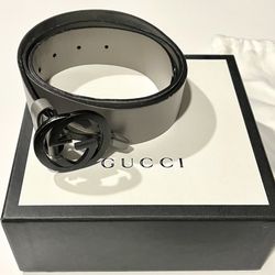 GUCCI Interlocking G Belt - Men Size 36 - Grey