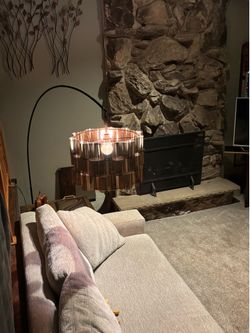 Arc Floor Lamp with gold shiny Shade