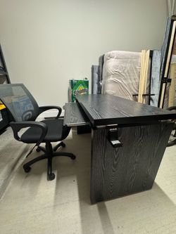 computer desk and chiar