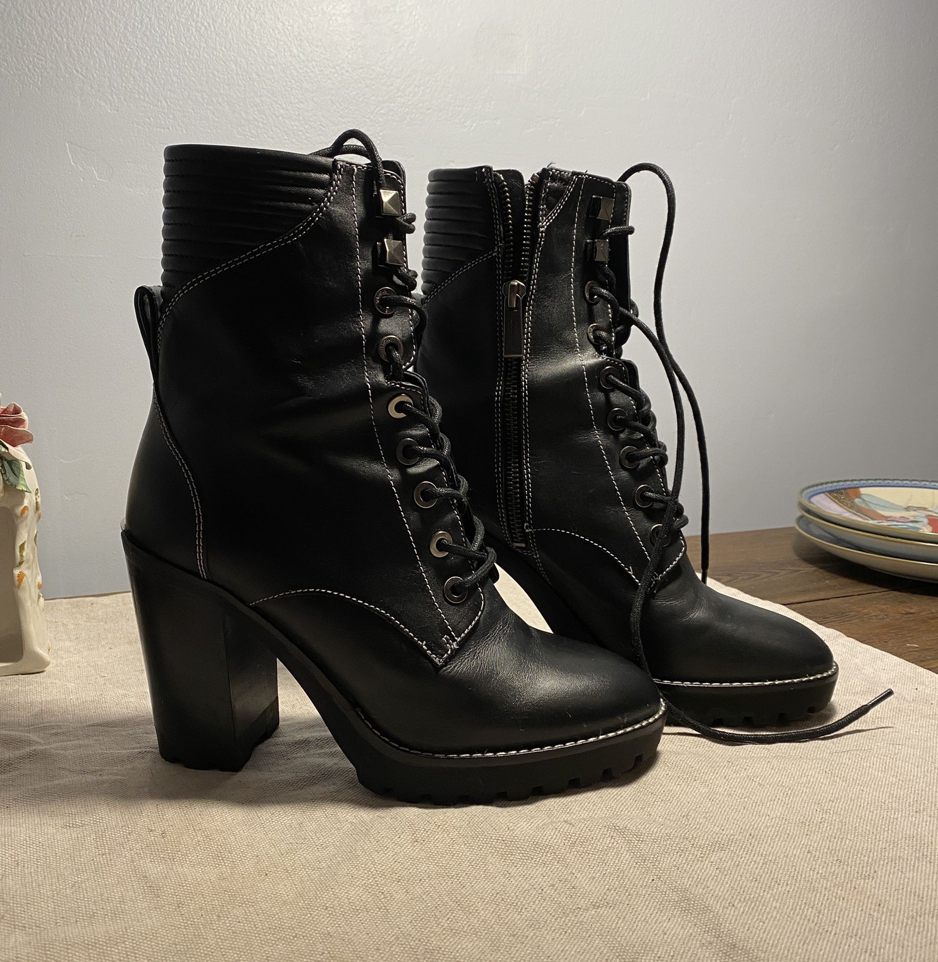 Black Michael Kors Heel Boots- Size 8 