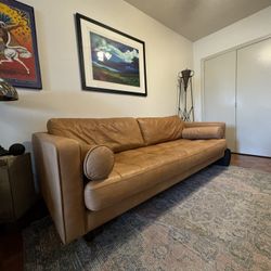 West  Elm Dennes Leather Sofa 88" 