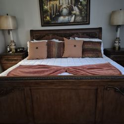 REDUCED!! King Size Bed Set---‐Excellent Condition---Must See!