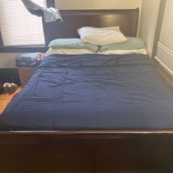 Classic Twin Bed with Mattress -Wood Finish, Must Go!
