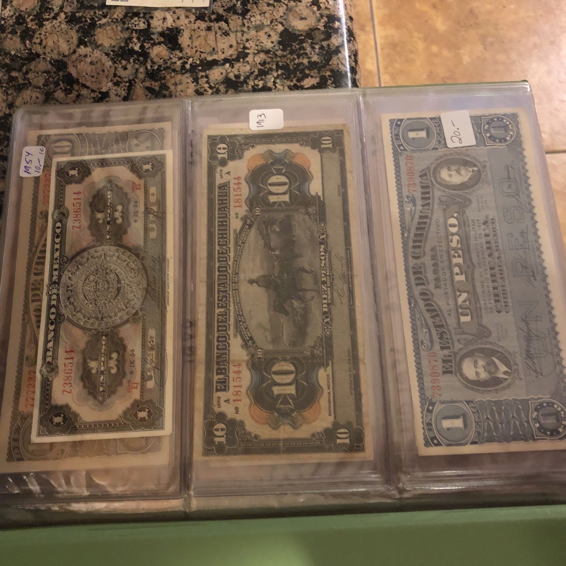 Vintage Mexico Banknotes