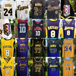 Los Angeles Lakers Kobe Bryant Shaquille Oneal Luka Doncic stitched Jersey 

Adult and youth available in kobe
Many styles available upon request
