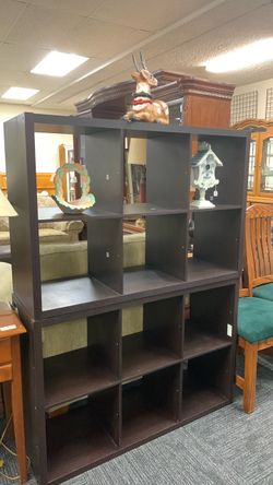 Dark Brown Cube Storage Shelving Unit