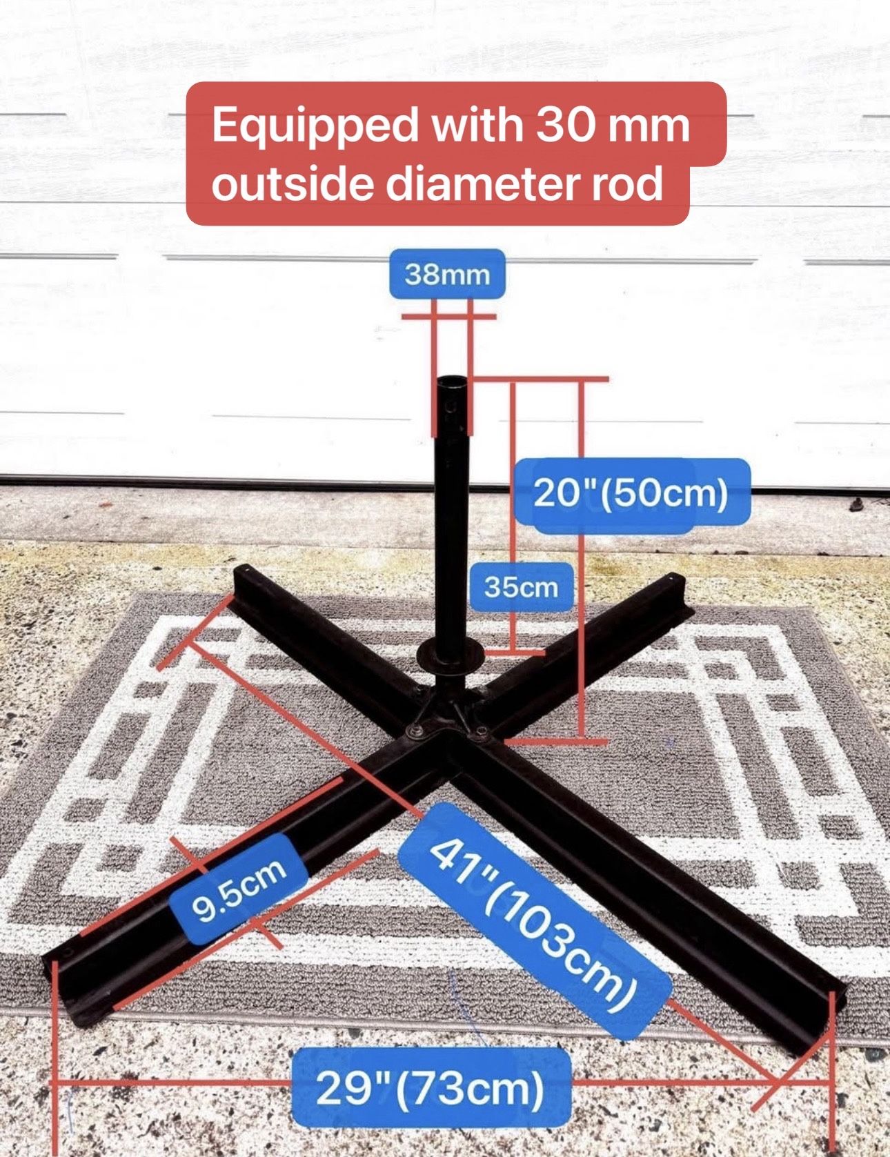 29" terrace umbrella base (with matching cover)