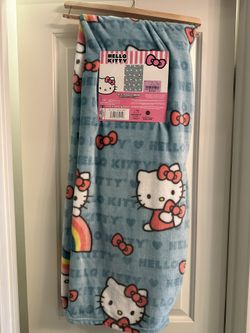 Blue Rainbow Hello Kitty Blanket