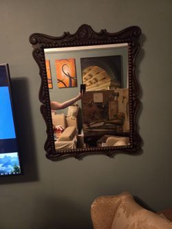 Antique wooden mirror