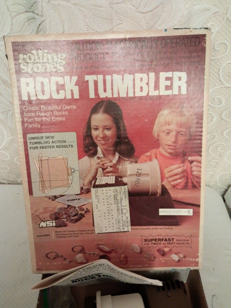 Like New Vintage Rolling Stones Rock Tumbler 1978 Has Unopened Bag Of Polishing Compond And Bag Of Rocks