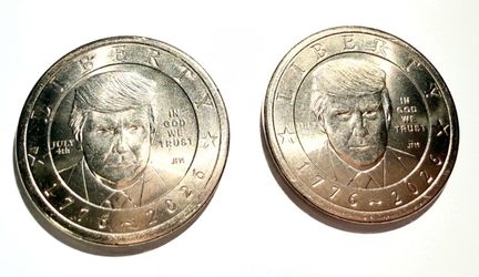 (2) July 4th Privy Trump Liberty Commemorative Coins 1776–2026