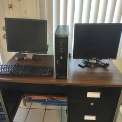 Desk, TV Monitor, Keyboard, and Coffee Table Made of wrought-iron,  Wood+Glass, $100 firm!