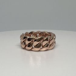 Cuban Link Ring Size 6 Rose Gold S925