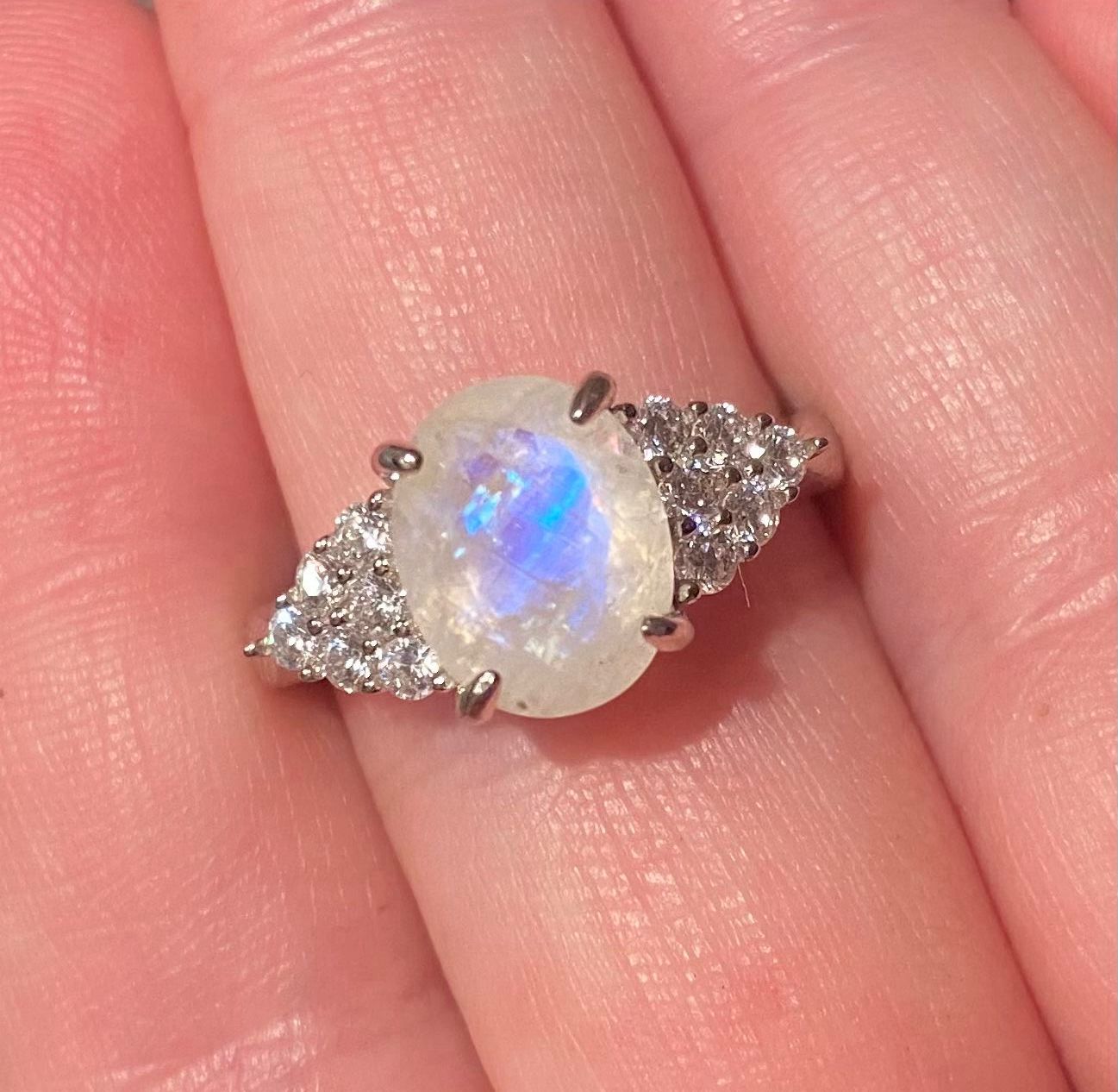 Moonstone Ring S925 Sz 7