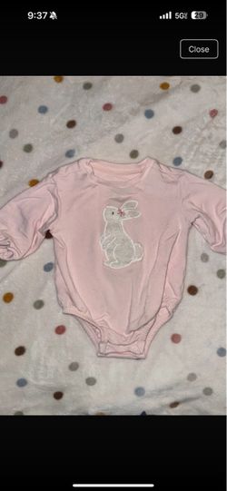 Pink Baby Onesie with Bunny Graphic