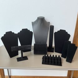 10 Piece Velvet Jewelry Holders & Display Pieces Set - Read Description