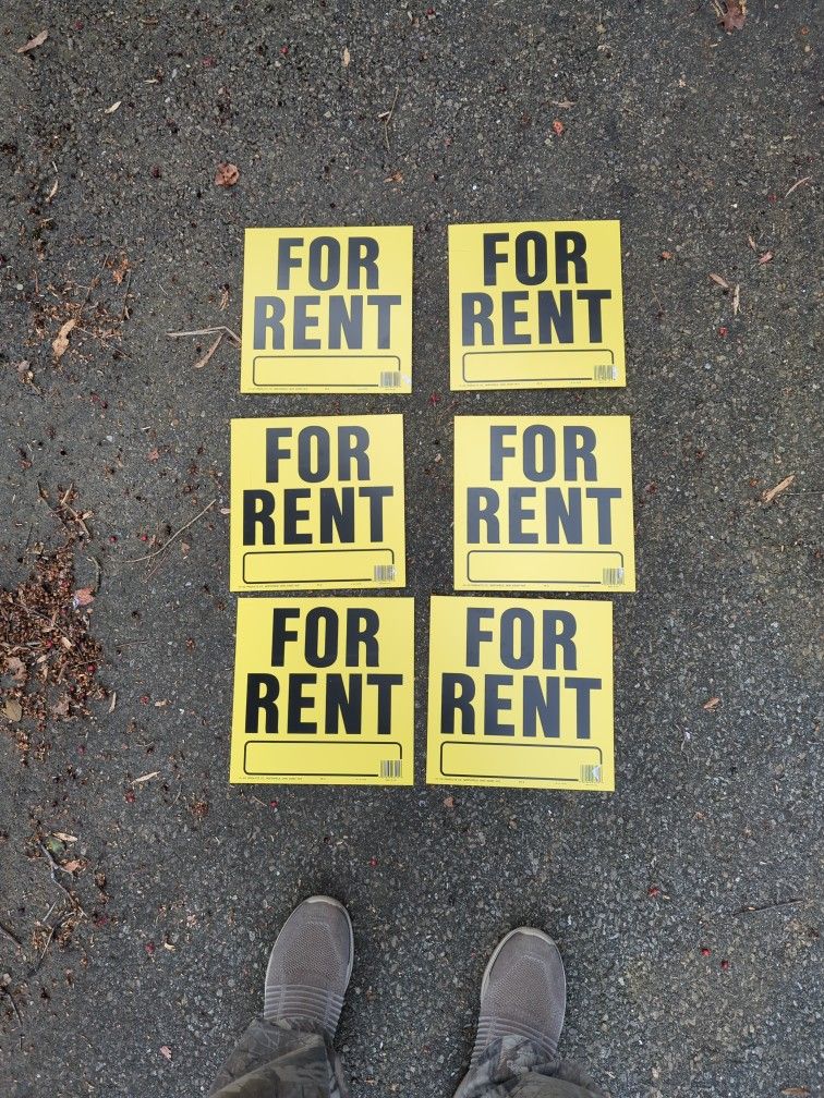  6 -  FOR  RENT signage  11"X 11"