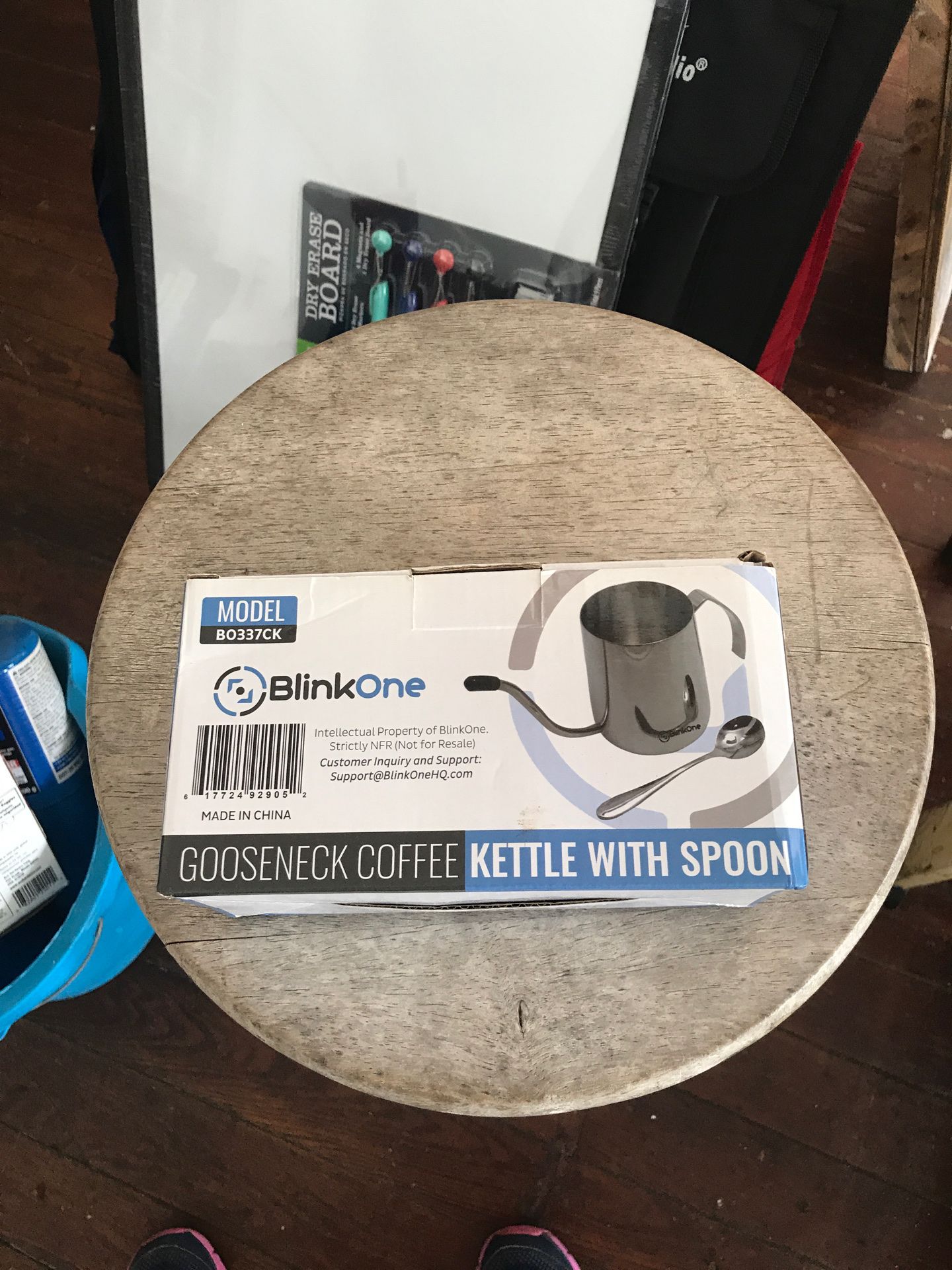 Blink one gooseneck coffee kettle with spoon