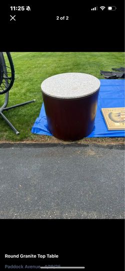 Round granite top table