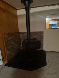 Black Metal wood oven stove Fireplace Surround with Mesh Door