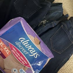 Maternity Jeans and Always Postpartum Underwear 