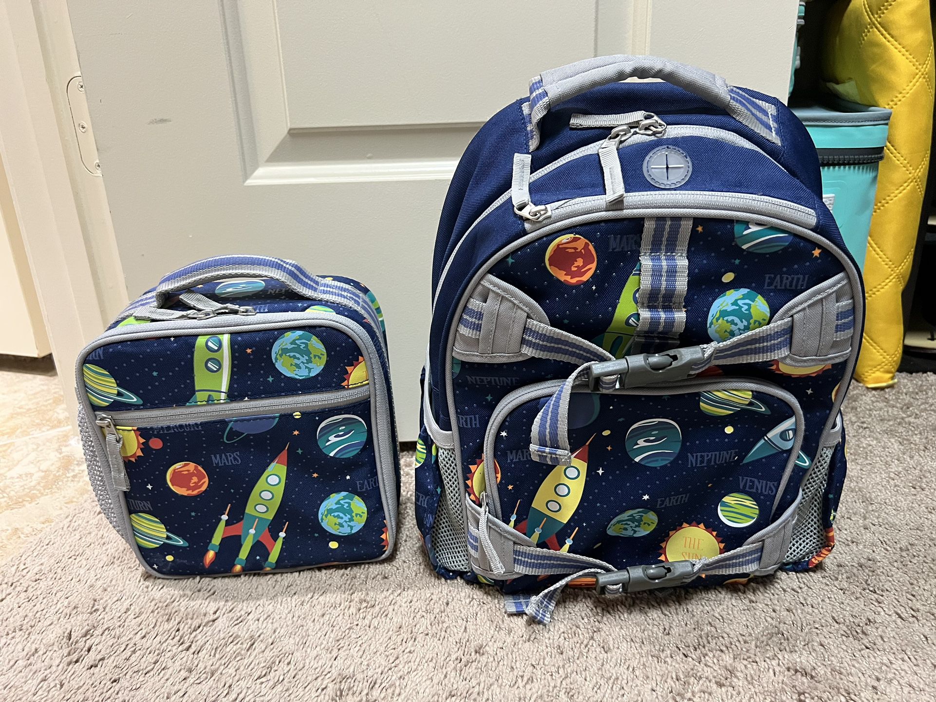 Pottery Barn Mini Mackenzie Toddler Backpack Space Planets